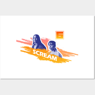 scream VI  (Scream 6) Melissa Barrera (Sam Carpenter) - Jenna Ortega (Tara Carpenter) scary horror movie graphic design by ironpalette Posters and Art